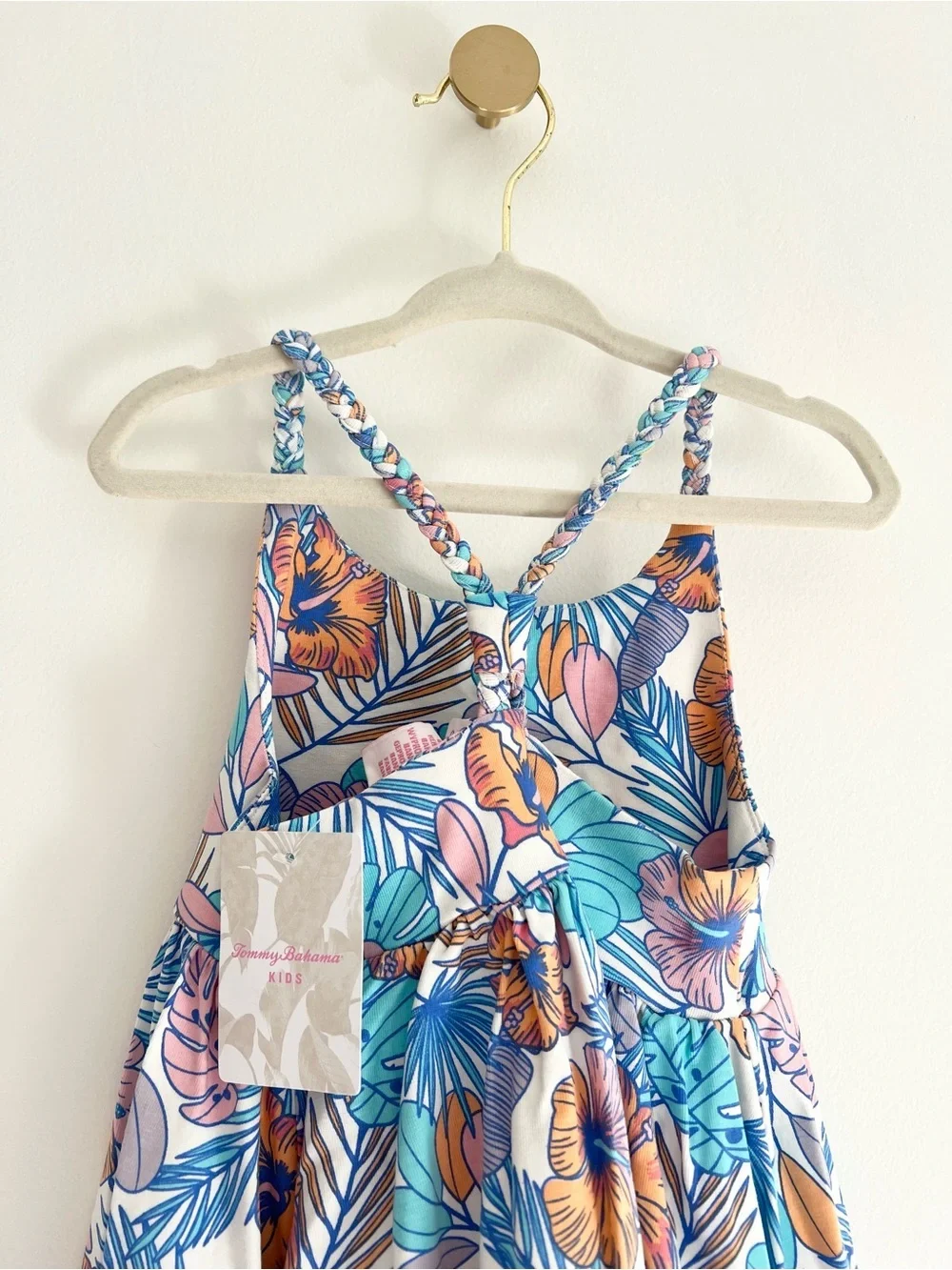 (NWT) Tommy Bahama White & Multicolor Pastel Floral Dress Kids Size 3T BEAUTIFUL